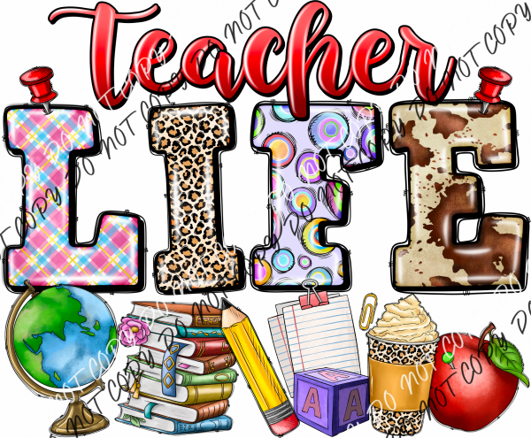 Teacher Life Essentials Dtf Transfer