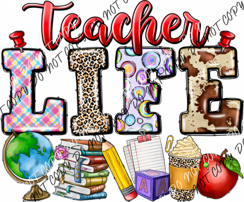 Teacher Life Essentials Dtf Transfer