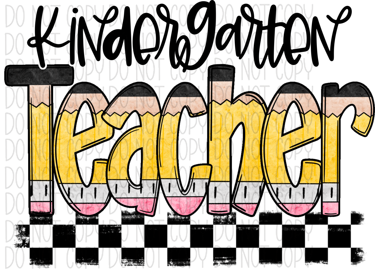 Teacher Pencil (See Title Options) Dtf Transfer Large Pocket 4’ / Kindergarten Rtp Transfers