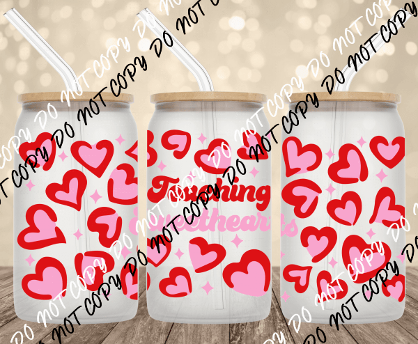 Teaching Sweethearts UV Transfer for 16 oz Glass Can - We Print U Press DTF Transfers