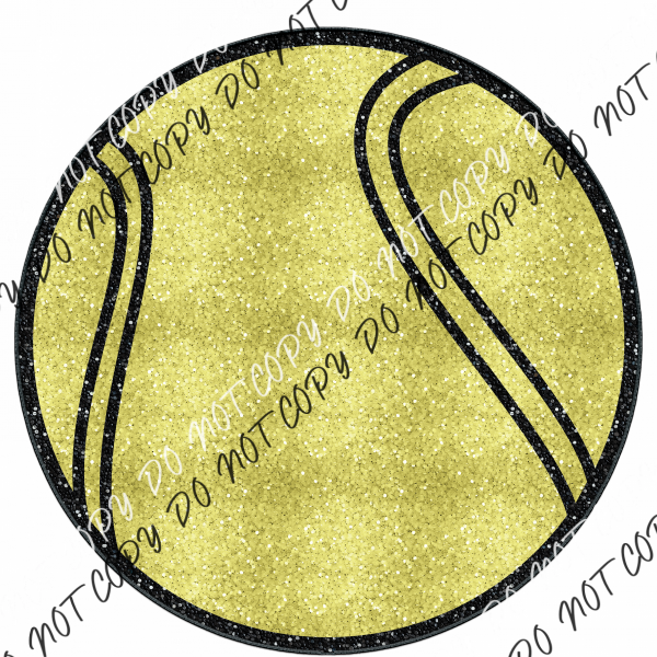 Tennis Ball Faux Sequins Dtf Transfer Transfers