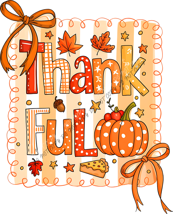 Thankful Fall Pumpkin Doodle Frame DTF Transfer RTP DTF Transfers