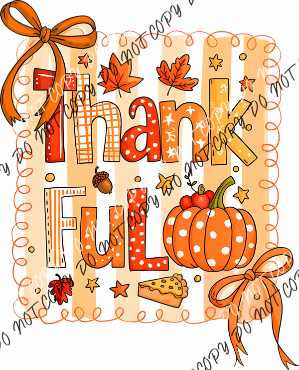 Thankful Fall Pumpkin Doodle Frame DTF Transfer RTP DTF Transfers