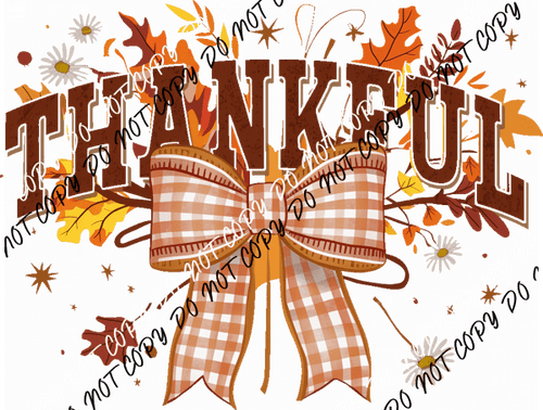 Thankful Gingham Bow DTF Transfer - We Print U Press DTF Transfers