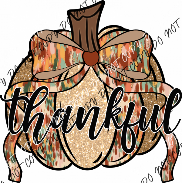 Thankful Pumpkin DTF Transfer RTP DTF Transfers