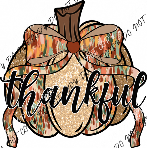 Thankful Pumpkin DTF Transfer RTP DTF Transfers