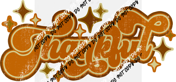 Thankful Retro Distressed Letters DTF Transfer - We Print U Press DTF Transfers