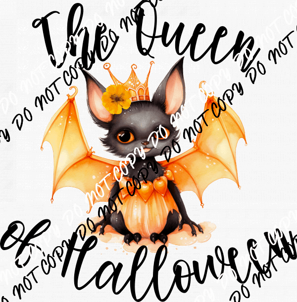 The Queen of Halloween Bat DTF Transfer - We Print U Press DTF Transfers