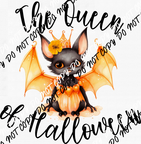 The Queen of Halloween Bat DTF Transfer - We Print U Press DTF Transfers