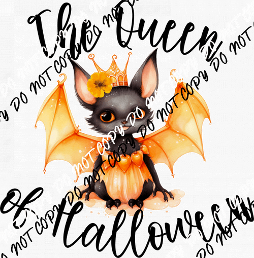 The Queen of Halloween Bat DTF Transfer - We Print U Press DTF Transfers