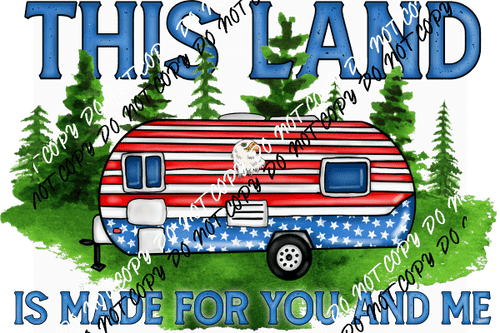 This Land Patriotic Camper DTF Transfer - We Print U Press DTF Transfers