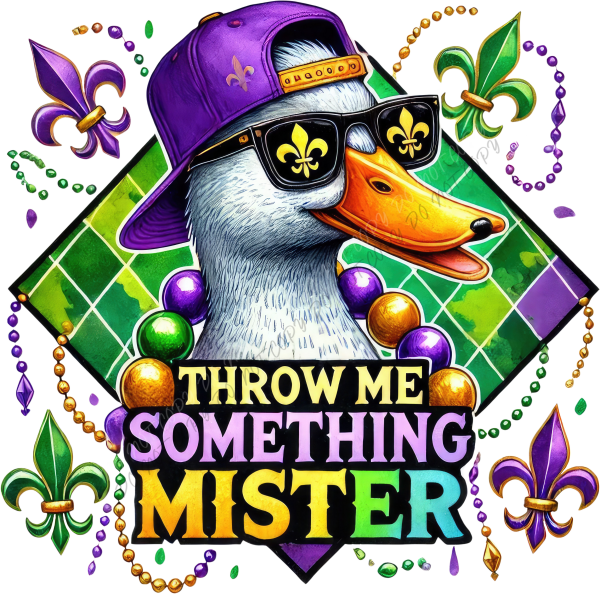 Throw Me Something Mister Mardi Gras DTF Transfer RTP DTF Transfers