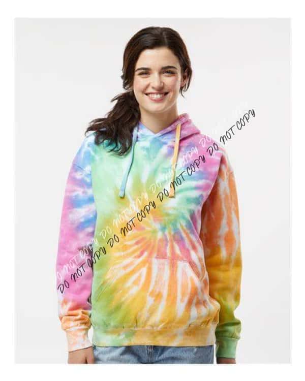 Tie - Dyed Hooded Sweatshirt - We Print U Press DTF Transfers