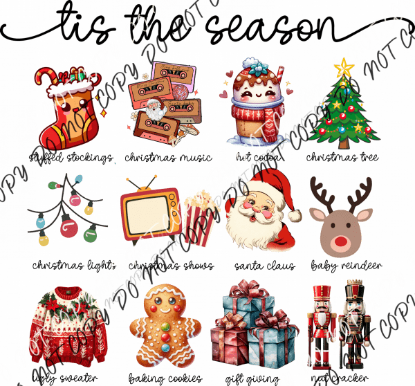 'Tis the Season Collage DTF Transfer - We Print U Press DTF Transfers