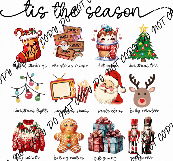 'Tis the Season Collage DTF Transfer - We Print U Press DTF Transfers