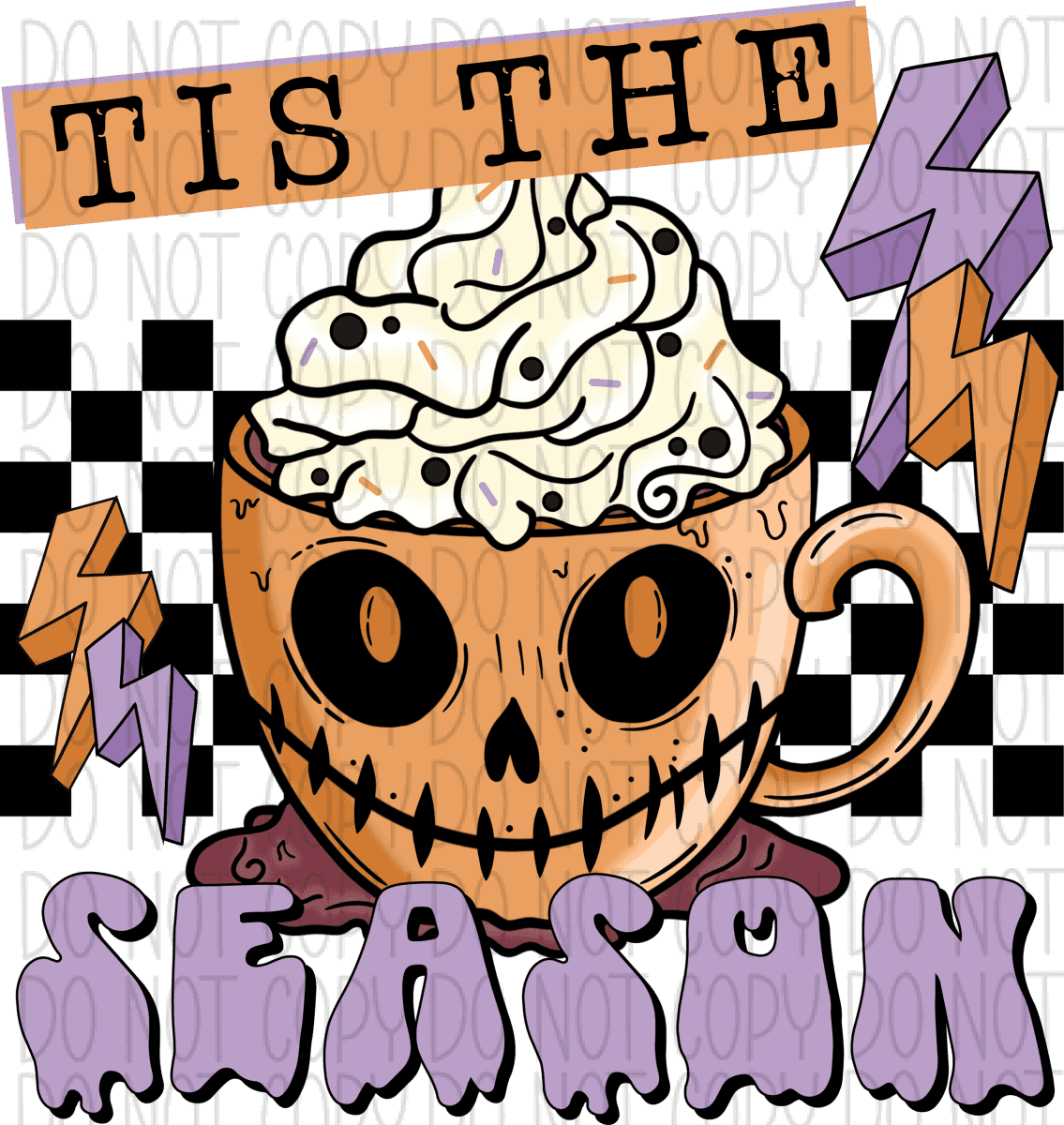 Tis the Season Halloween Coffee DTF Transfer - We Print U Press DTF Transfers