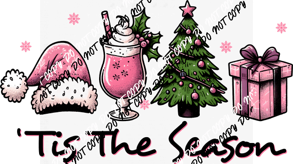 Tis the Season Pink LIneup DTF Transfer - We Print U Press DTF Transfers