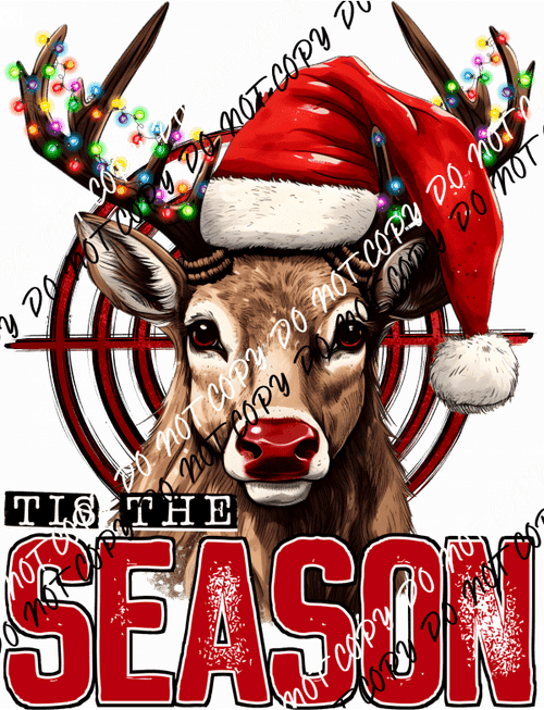 Tis the Season Santa Bullseye Deer DTF Transfer - We Print U Press DTF Transfers