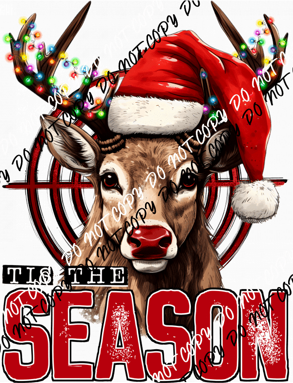 Tis the Season Santa Bullseye Deer DTF Transfer - We Print U Press DTF Transfers