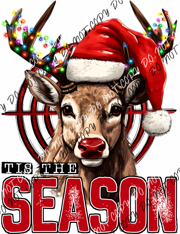 Tis The Season Santa Bullseye Deer Dtf Transfer Rtp Transfers