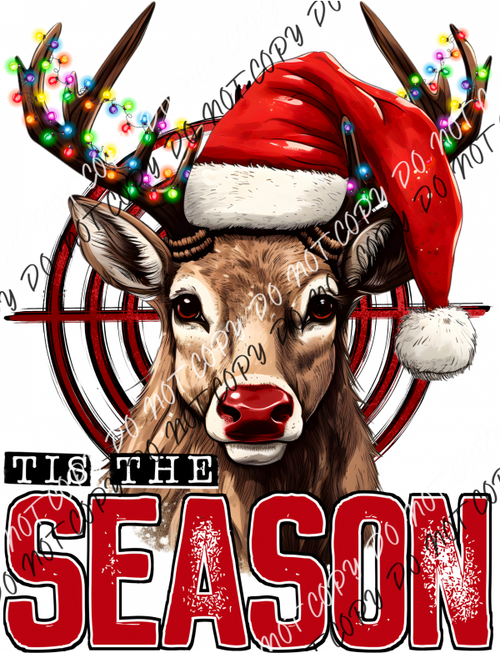 Tis The Season Santa Bullseye Deer Dtf Transfer Rtp Transfers