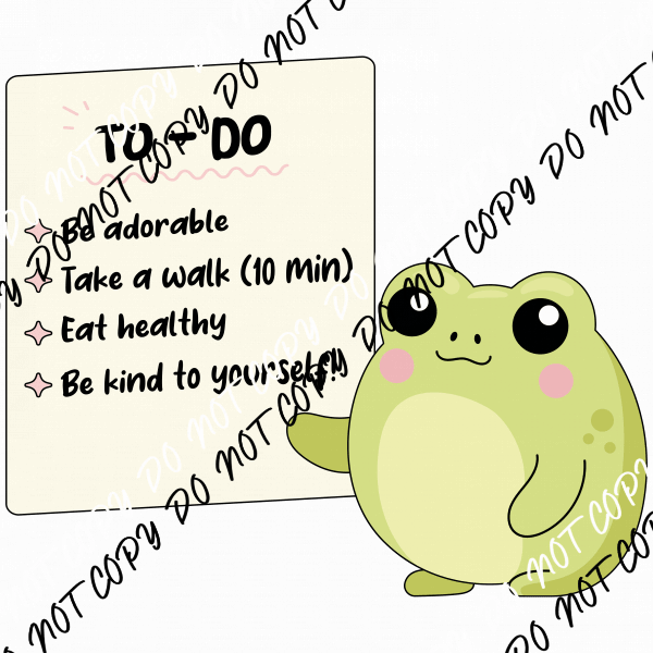 To - Do List Frog DTF Transfer - We Print U Press DTF Transfers