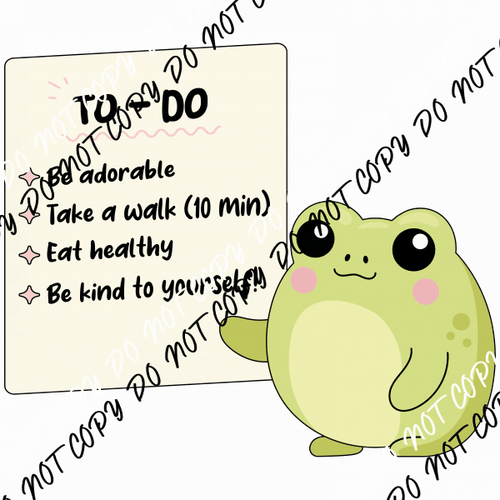 To - Do List Frog DTF Transfer - We Print U Press DTF Transfers