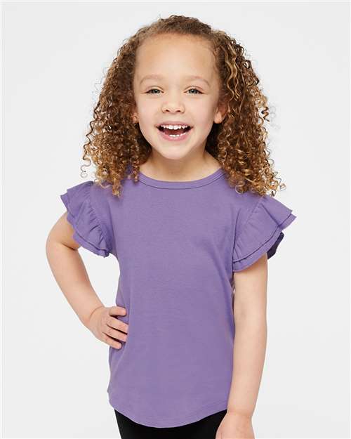 Toddler Flutter Sleeve Tee - We Print U Press DTF Transfers