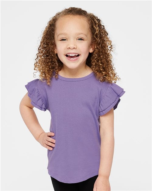 Toddler Flutter Sleeve Tee - We Print U Press DTF Transfers