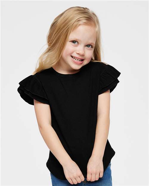 Toddler Flutter Sleeve Tee - We Print U Press DTF Transfers