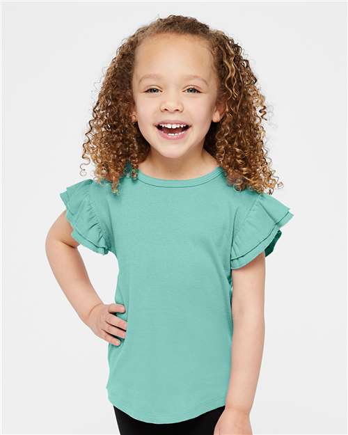 Toddler Flutter Sleeve Tee - We Print U Press DTF Transfers