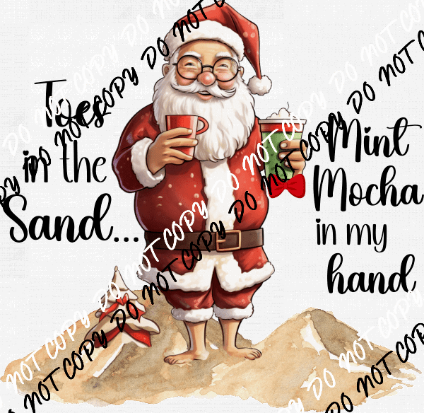 Toes in the Sand Santa DTF Transfer - We Print U Press DTF Transfers