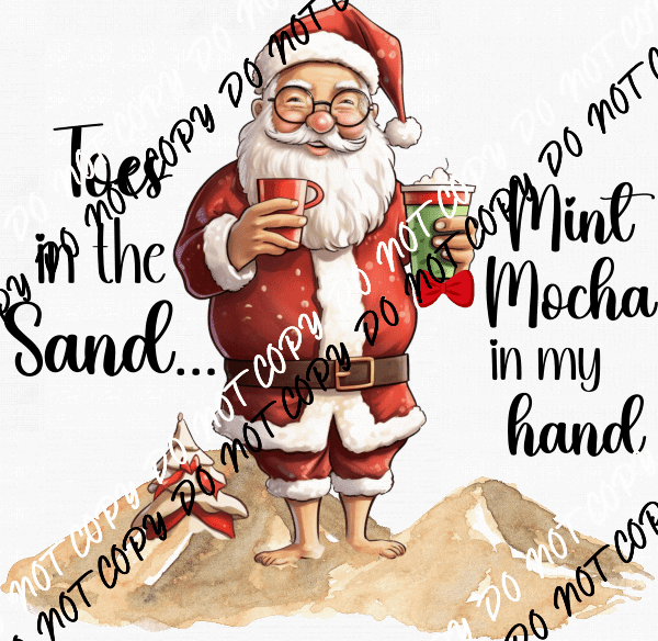 Toes in the Sand Santa DTF Transfer - We Print U Press DTF Transfers