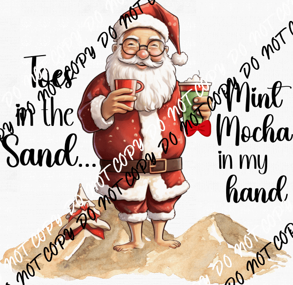 Toes in the Sand Santa DTF Transfer - We Print U Press DTF Transfers