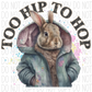 Too Hip To Hop Bunny In Jacket Dtf Transfer Rtp Transfers