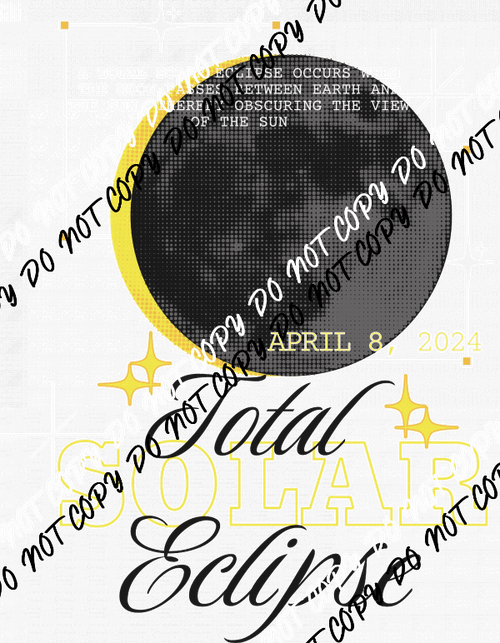 Total Solar Eclipse Minimal Description DTF Transfer - We Print U Press DTF Transfers