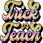 Trick Or Teach Colorful Letters Dtf Transfer