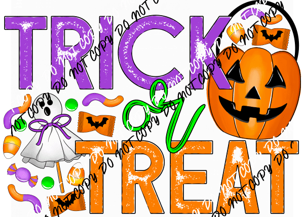 Trick or Treat Candy DTF Transfer - We Print U Press DTF Transfers