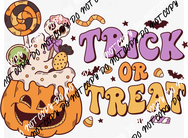 Trick or Treat Jack O Lantern and Candy DTF Transfer - We Print U Press DTF Transfers