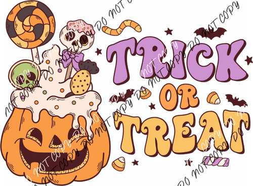 Trick Or Treat Jack O Lantern And Candy Dtf Transfer Rtp Transfers