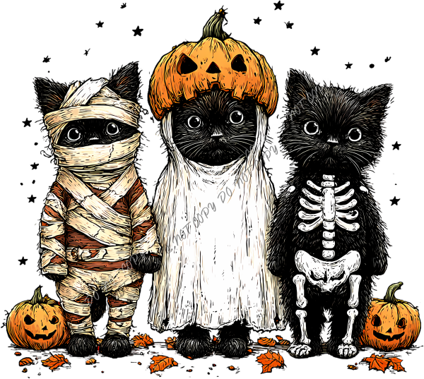 Trick-or-Treat Kitties DTF Transfer RTP DTF Transfers