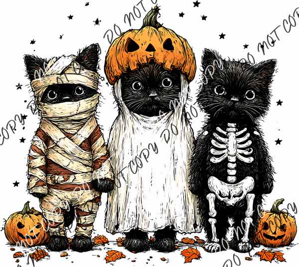 Trick-or-Treat Kitties DTF Transfer RTP DTF Transfers