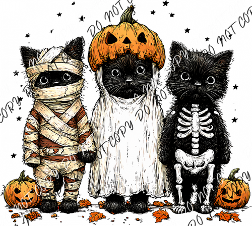 Trick-or-Treat Kitties DTF Transfer RTP DTF Transfers