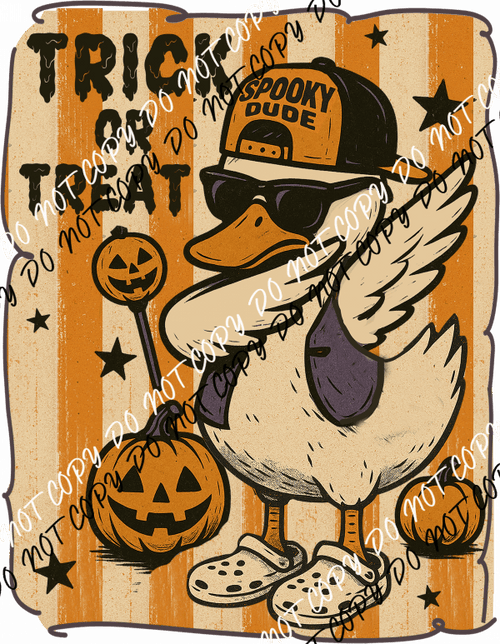 Trick or Treat Spooky Duck DTF Transfer - We Print U Press DTF Transfers