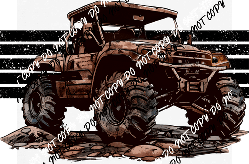 Truck with Striped Background DTF Transfer - We Print U Press DTF Transfers