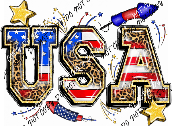 USA 4th of July DTF Transfer - We Print U Press DTF Transfers