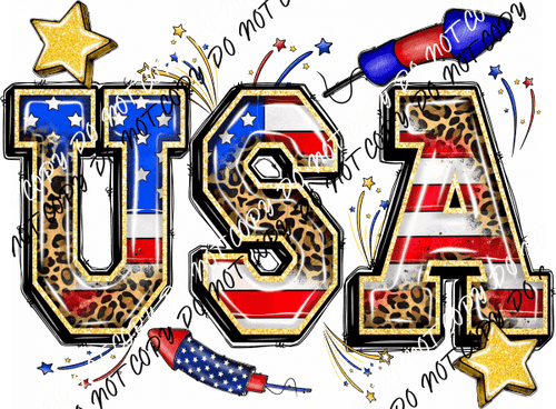 USA 4th of July DTF Transfer - We Print U Press DTF Transfers