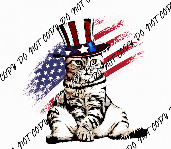 USA Cat DTF Transfer - We Print U Press DTF Transfers