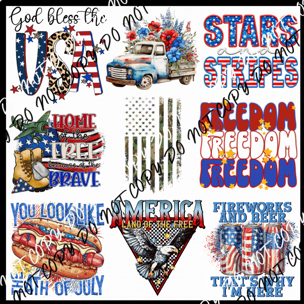 USA MINI UV TRANSFER BUNDLE - We Print U Press DTF Transfers