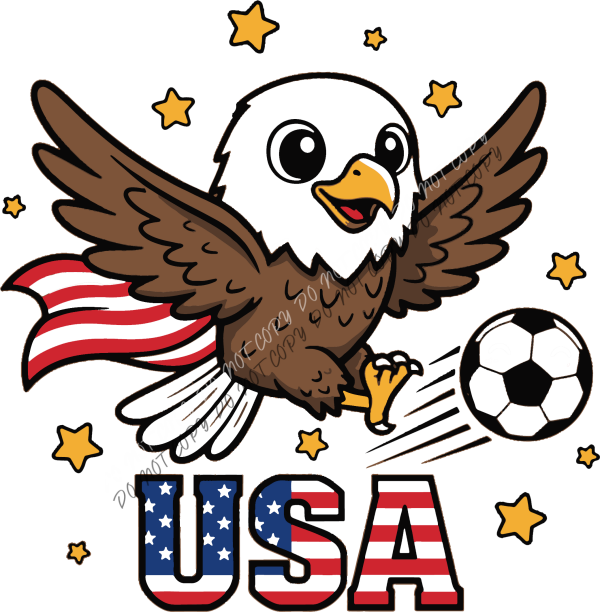 usa soccer baby bald eagle dtf transfer